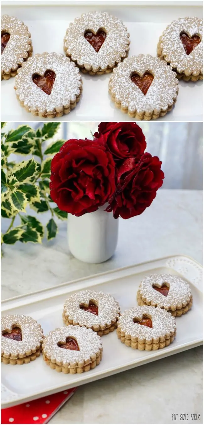 Valentine's Day isn't all about sugar filled treats! Treat the family to lower sugar Linzer Cookies that have 50% less sugar.