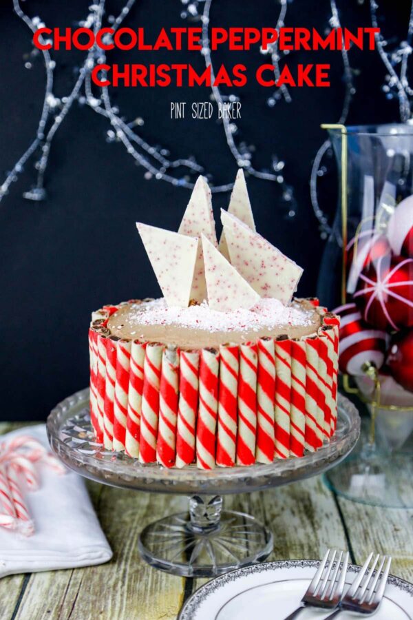An image linking to a Chocolate Peppermint Christmas Cake recipe that  is perfect to serve to your family and guests.