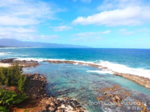 Shark's Cove on the North Shore is great for snorkeling when the water is calm. There's lots of sea life to check out and enjoy. Droning in Hawaii