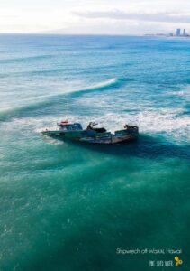 While I was Droning in Hawaii, there was a shipwreck off of Waikiki Beach. I could only capture this shot with my drone.