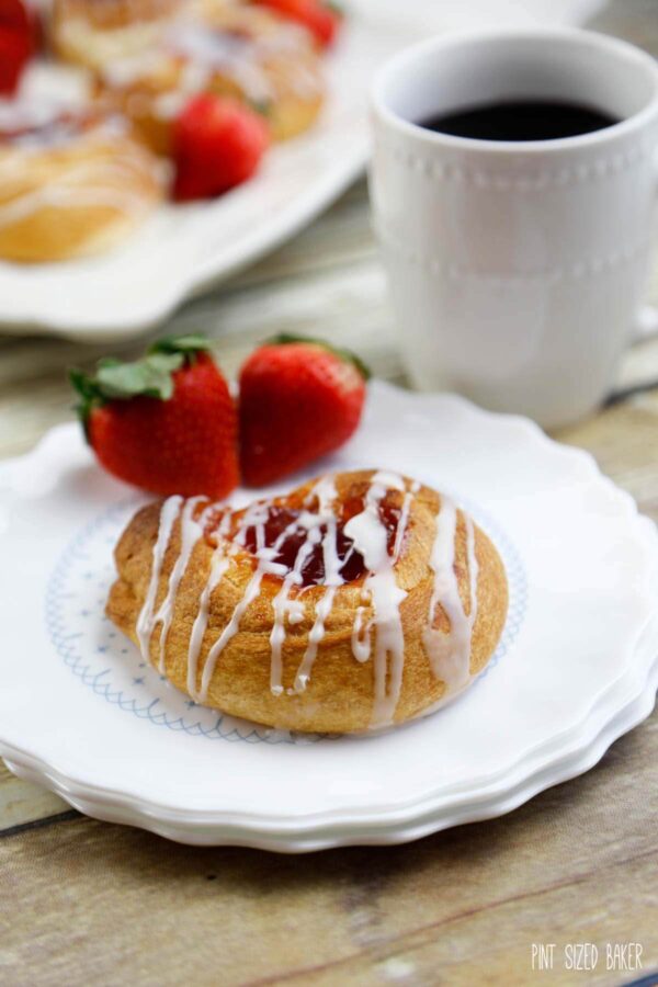 Breakfast couldn't be easier with these Cream Cheese and Jelly Danishes. Use crescent rolls to make them quickly and use your favorite jelly to flavor the Danishes.