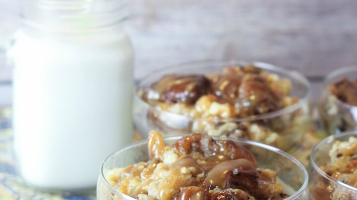 Brioche bread pudding with caramel sauce from Food Fun Family