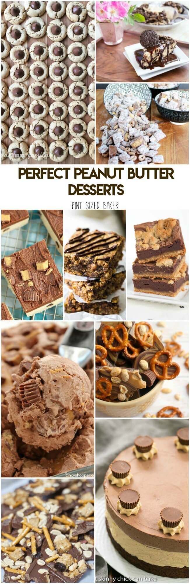 All peanut butter lovers are going to love these Perfect Peanut Butter Desserts. Cookies, pies, cakes, and candy all full of delicious peanut butter flavor. 