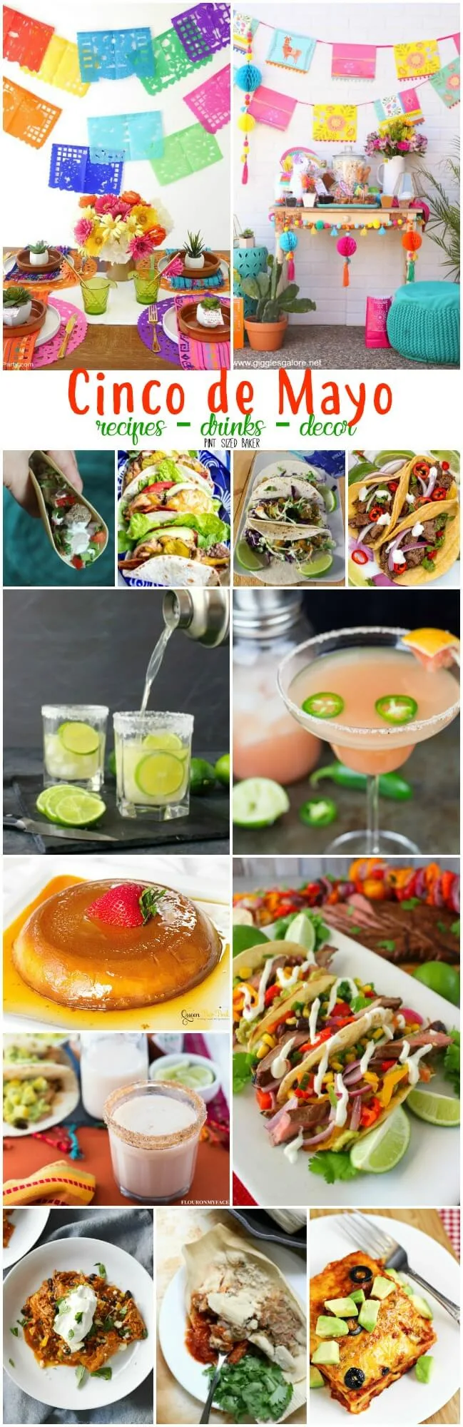 It's time for Cinco de Mayo - recipes, drinks, decor! you can find it all in one place. Decor idea for your party. Recipes for tacos, fajitas, tamales, flan, margaritas and more! 