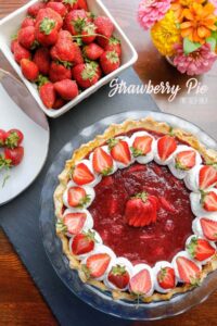 This is simply the best Strawberry Pie recipe and it’s oh so good! I love the jam like strawberry filling! It makes the perfect dessert at a tea party!
