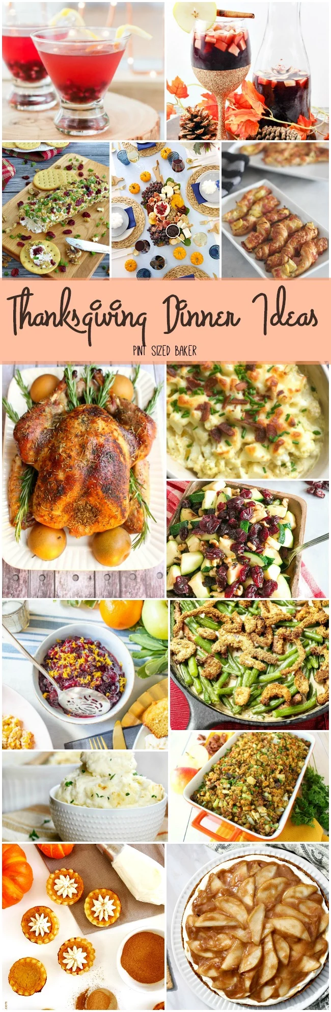 Here's fifteen Thanksgiving Dinner Ideas from drinks, to appetizers, the main course and of course desserts. Get some great recipes for your holiday.