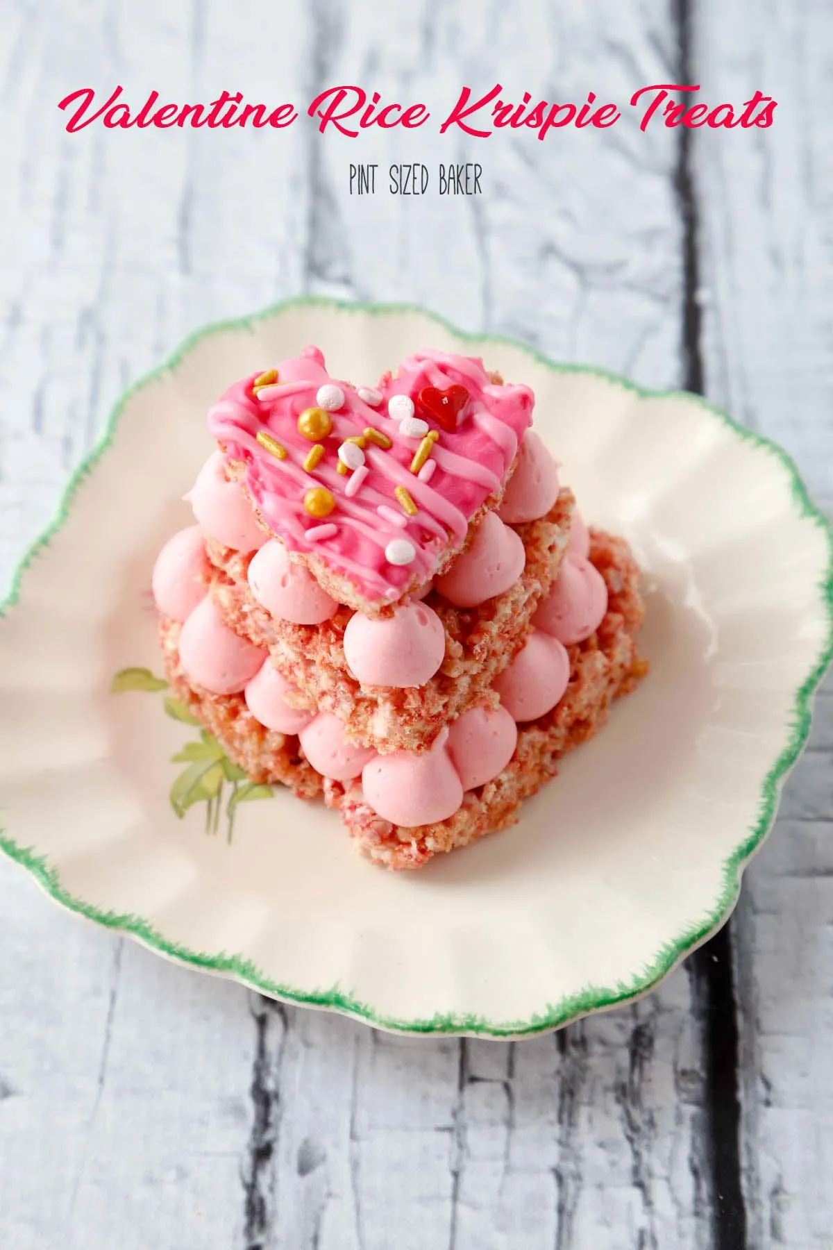 Strawberry Valentine Rice Krispie Treats