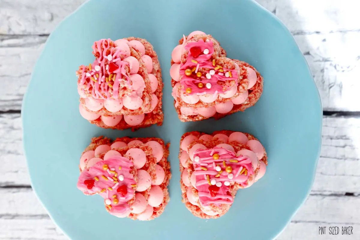 Everyone loves Rice Krispie Treats! These Heart shaped stacked RKT are perfect for parties!