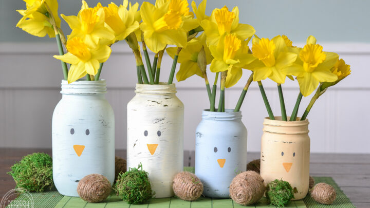 reused glass jars as spring easter decorations 4