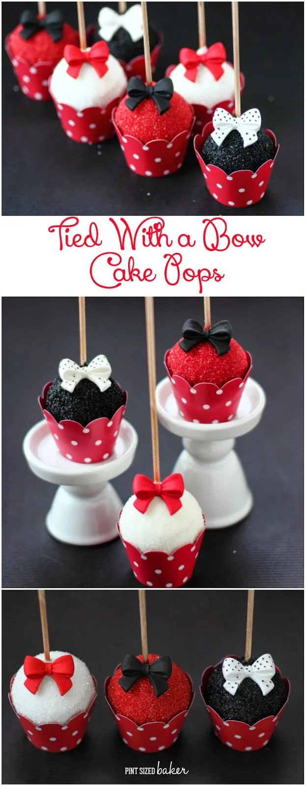 These Red, White and Black Fancy Cake Pops will look great on your dessert tablescape and will totally impress your guests. You won't believe how easy they are to make.