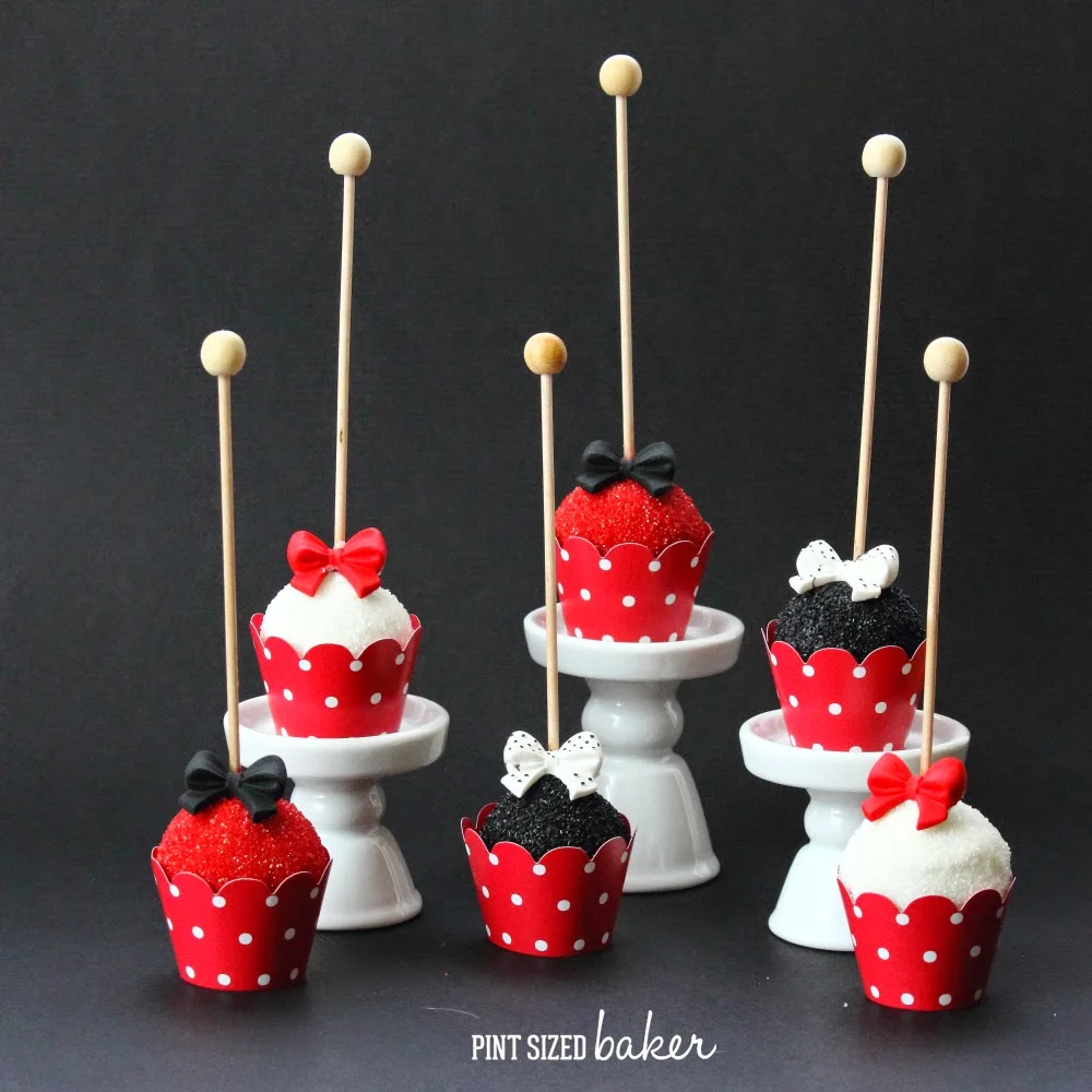 These Red, White and Black Fancy Cake Pops will look great on your dessert tablescape and will totally impress your guests. You won't believe how easy they are to make.