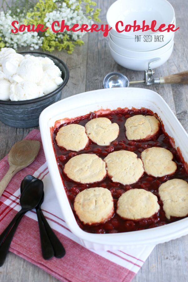 Image linking to my Sour Cherry Cobbler Recipe.