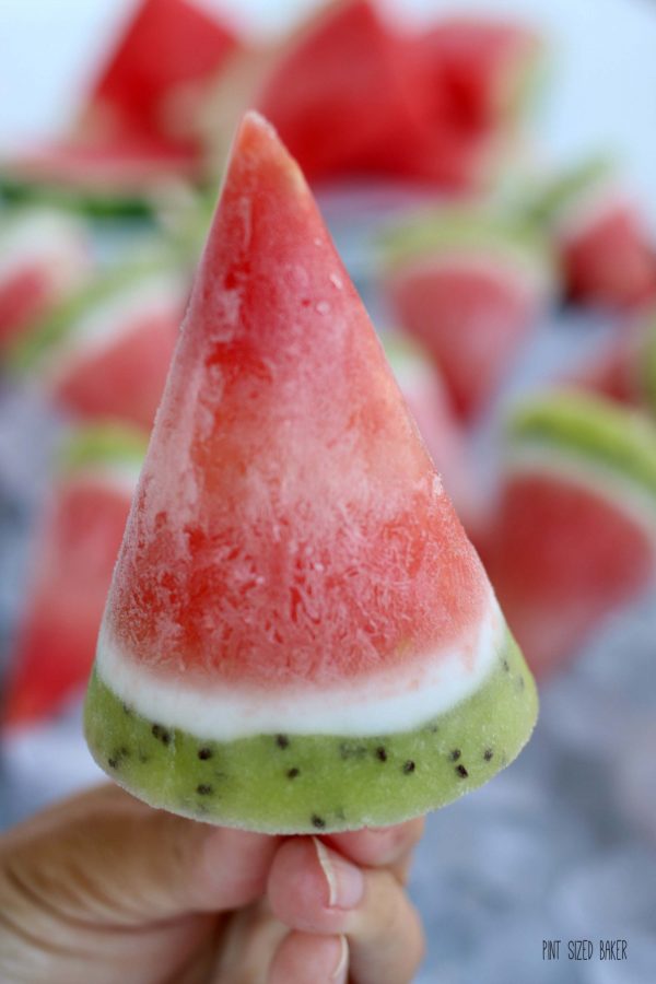 A single delicious boozy watermelon pop.