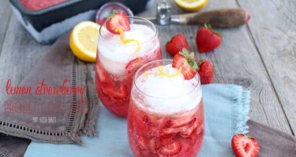 Lemon Strawberry Prosecco Sorbet Float  