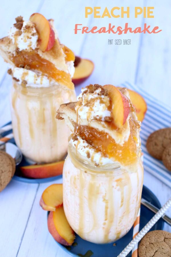 This Peach Pie Freakshake is amazing and everything you could ask for in a milkshake. Creamy, sweet, and fancy-looking, you can make this freakshake anytime.