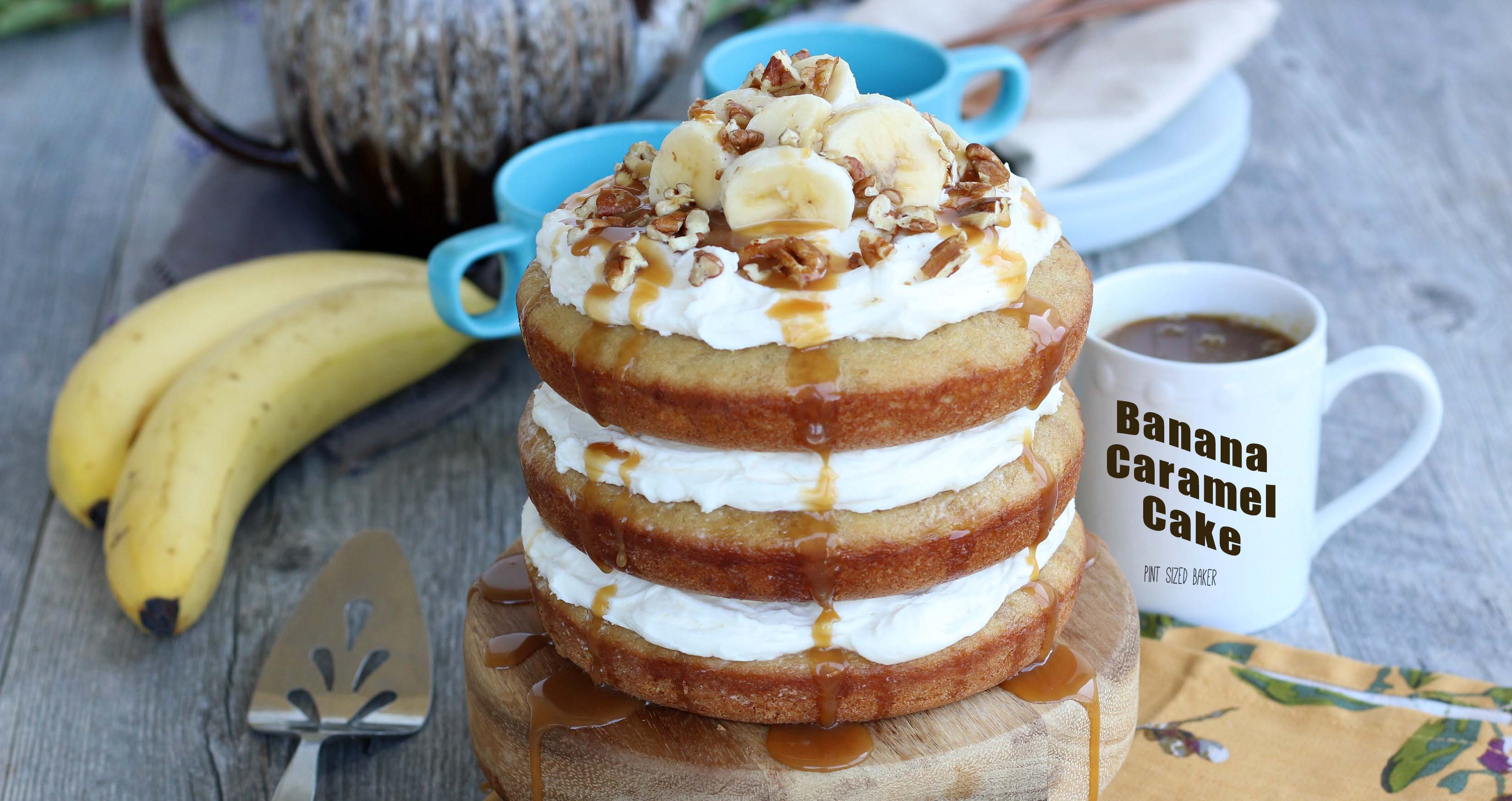 Banana Caramel Layer Cake +Video Recipe  