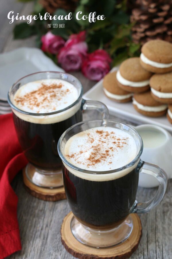Image linked to my homemade gingerbread coffee recipe that is perfect for the holidays!