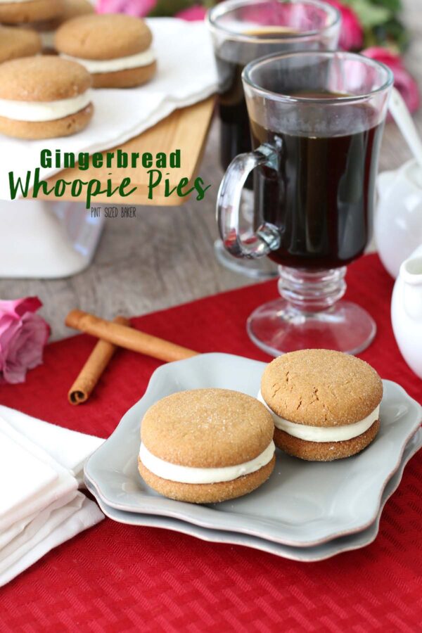 These gingerbread whoopie pies are so simple and delicious. An easy holiday whoopie pie recipe with a filling that's to die for! 