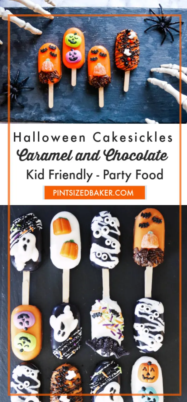 Halloween Chocolate and Caramel Cakesicles + Video • Pint Sized Baker