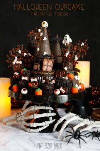 A Haunted House Cupcake Tower is your tasties nightmare creation! Make it spooky or make it fun, either way the chocolate cupcakes taste amazing!