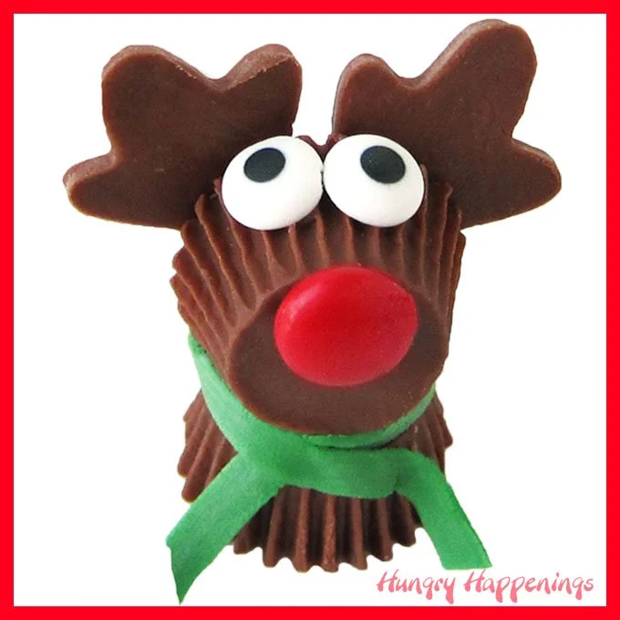 chocolate reeses cup rudolph christmas treats