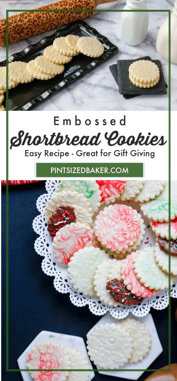 Step up your shortbread cookie game with an embossing rolling pin. These embossed shortbread cookies are easy to make and look amazing on a cookie platter.