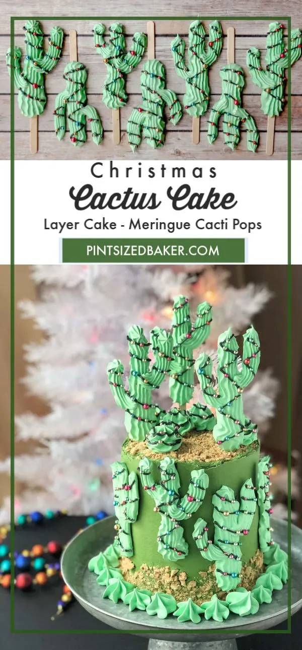 There's nothing more adorable than a decorated Saguaro Cactus decorated in a Christmas Garland! This Cacti Cake will the be talk of the party!