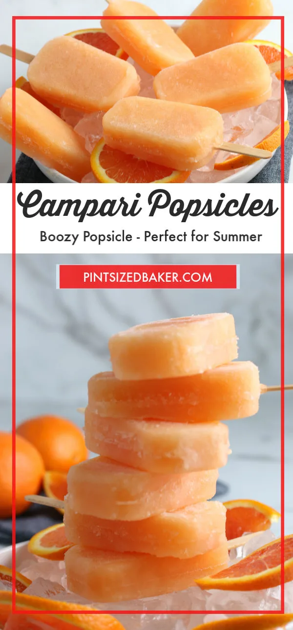 A collage image of the Campari Popsicles. 