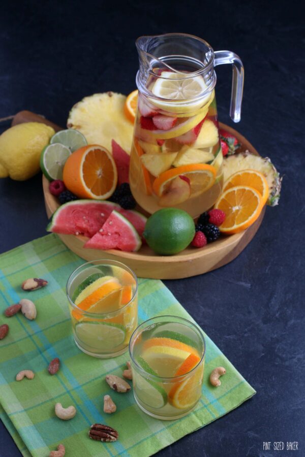 Serve your chilled citrus sangria with fresh slices of orange, lemons, and limes.