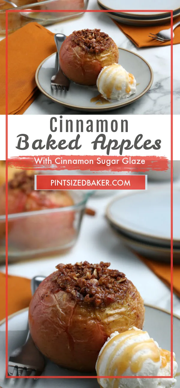 A collage image of the Cinnamon Baked Apples with the title text layover.