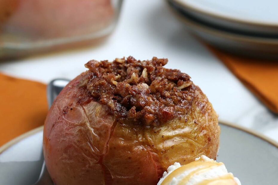 Warm up on a fall night with these easy cinnamon baked apples. Serve them up with a scoop of ice cream drizzled with caramel sauce for dessert.