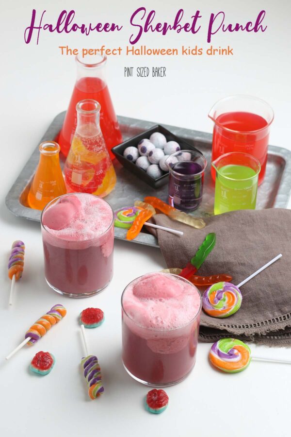 An image linking you to my easy Halloween Sherbet Punch Recipe
