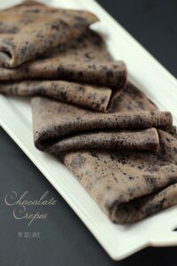 Leadin image with the text "Chocolate Crepes"