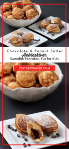 The kids are going to love these Chocolate Peanut Butter Aebleskiver for dessert. They are little Danish Pancakes made in a special pan.