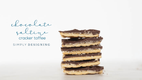 Chocolate Saltine Cracker Toffee Recipe made with 4 ingredients