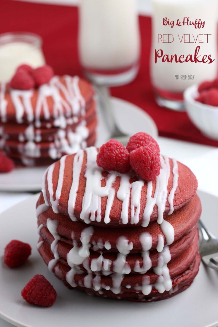 Big and Fluffy Red Velvet Pancakes
