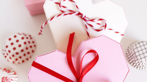 How To Make An Origami Heart Gift Box with pretty ribbons