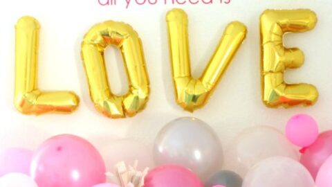 balloon garland mantel valentines day