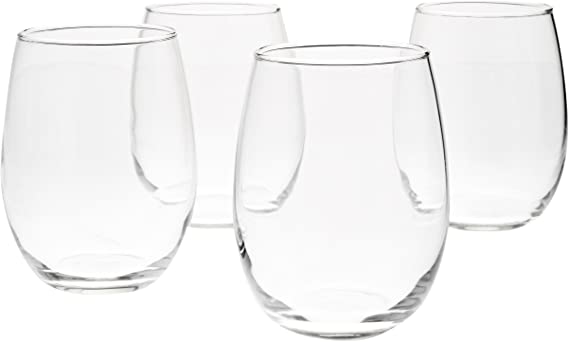 Stemless Wine Glasses, 15-Ounce, Set of 4
