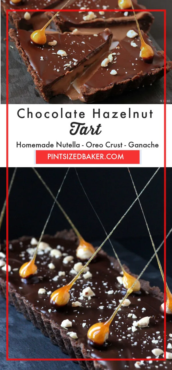 All homemade, nothing from a package - this Chocolate Hazelnut Tart is topped with candied hazelnuts to make the presentation over-the-top.