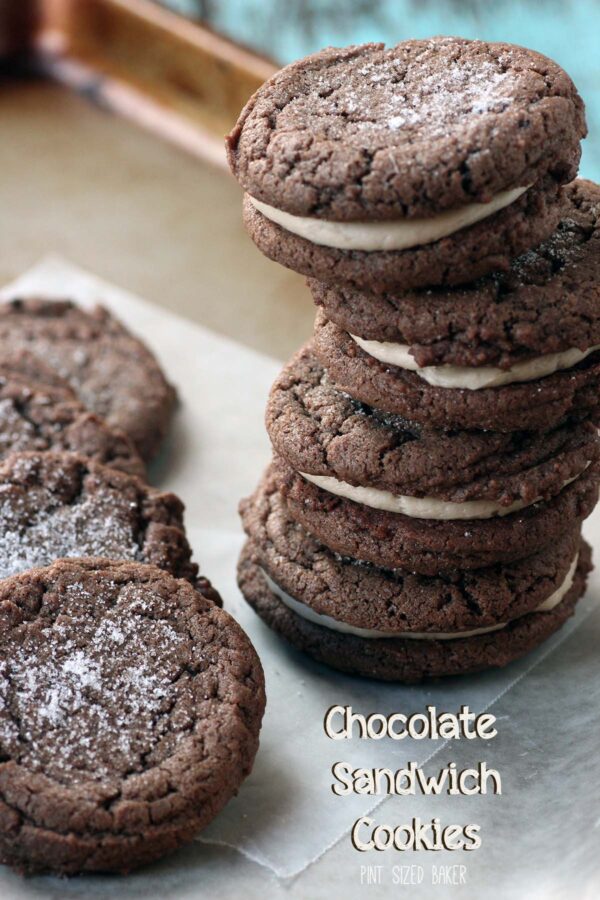 These chocolate sandwich cookies are similar to homemade Oreo cookies. Eat them as is or make the frosting filling for a great snack.