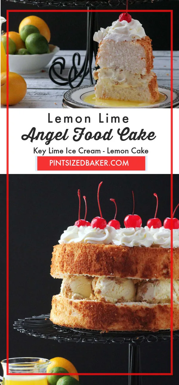 Collage image of the lemon lime dessert with text.