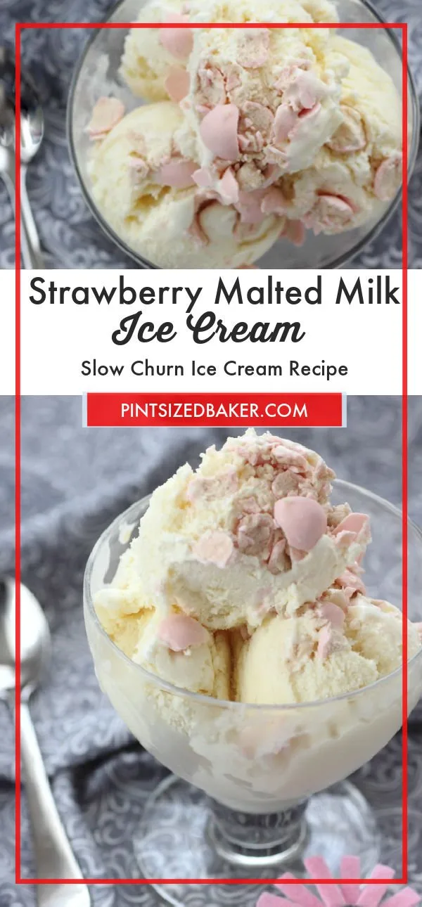 Bring back the flavor of a soda shop with this Strawberry Malted Milk Ice Cream. It's got a sweet strawberry flavor and is packed full of strawberry Whoppers.