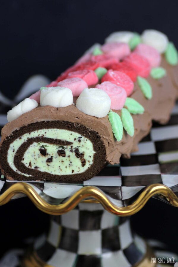 Mint Chocolate Chip Ice Cream Cake Roll