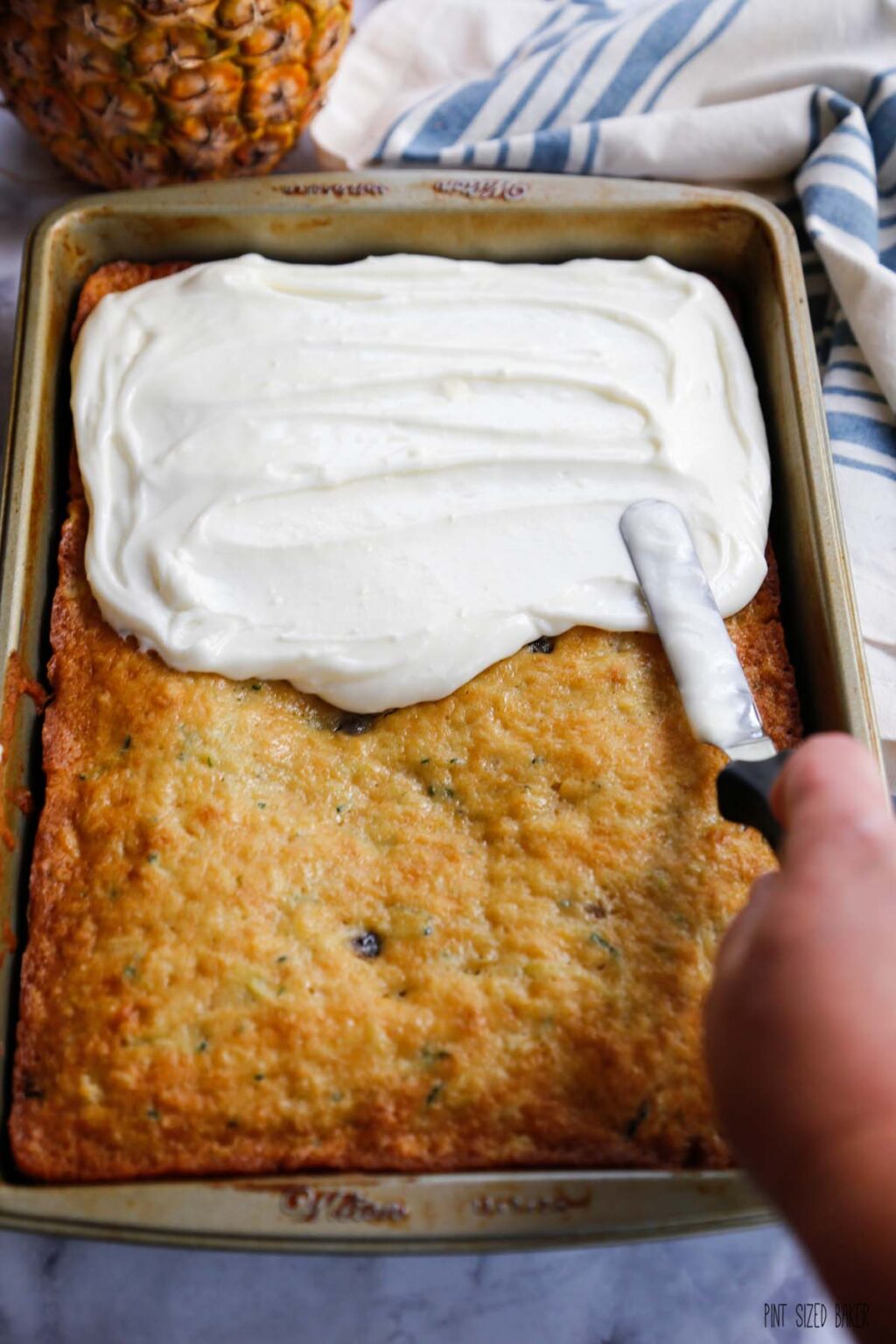 Pineapple Zucchini Cake & Cream Cheese Frosting • Pint Sized Baker