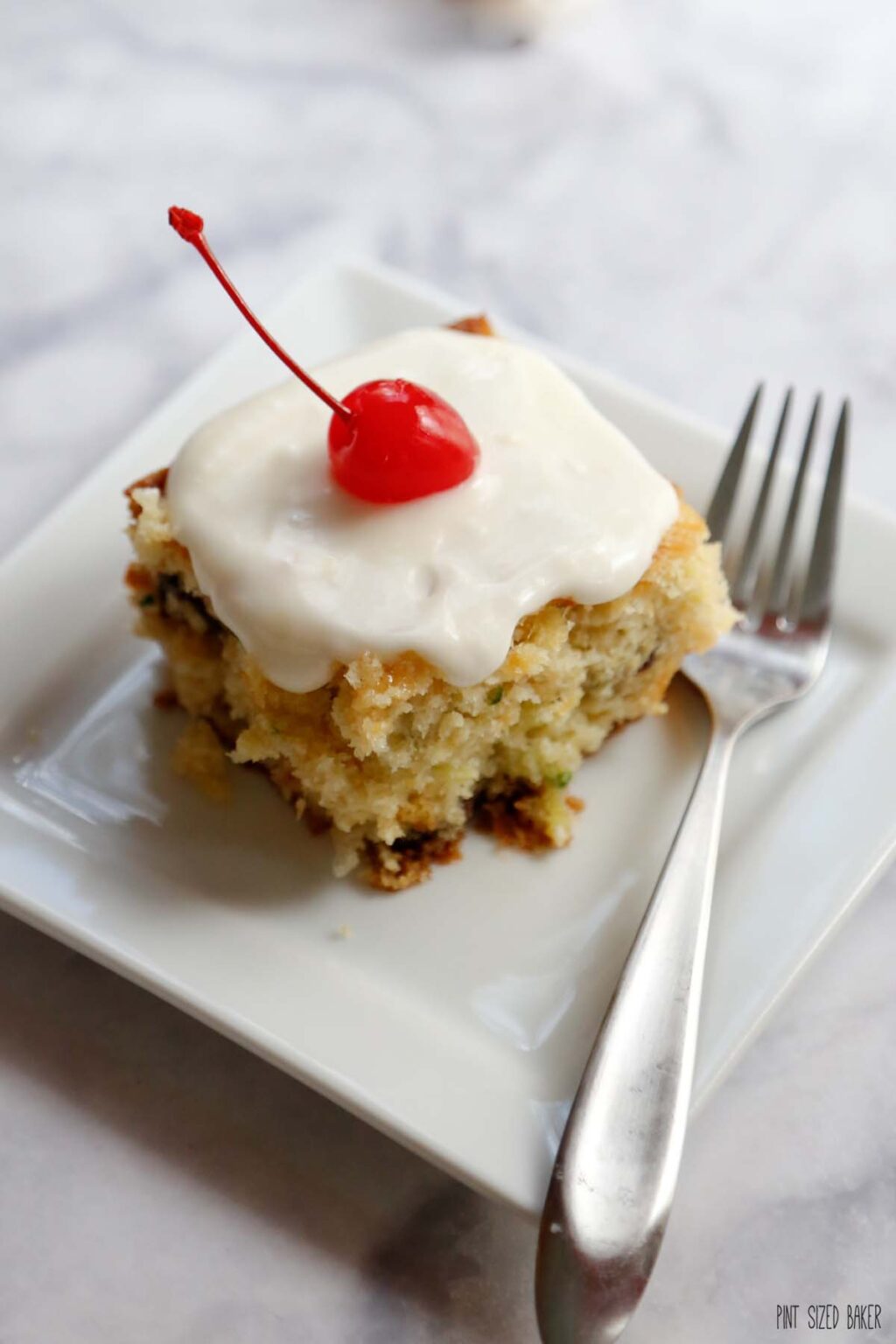 Pineapple Zucchini Cake & Cream Cheese Frosting • Pint Sized Baker