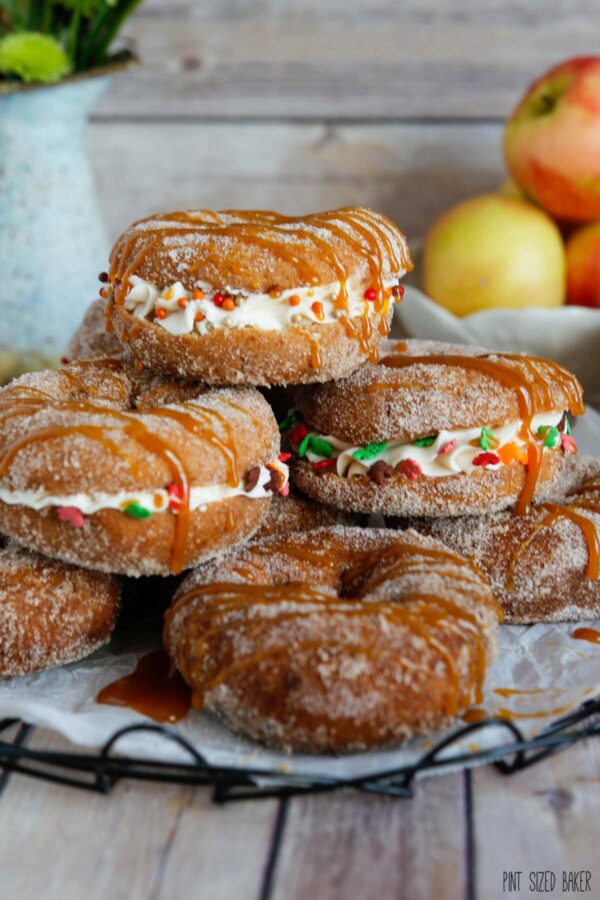 Take your whoopie pies to the next level and drizzle them in caramel sauce.