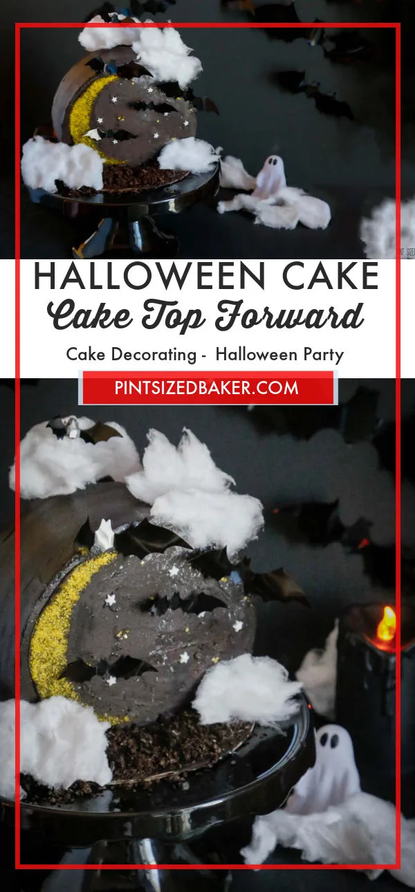 Learn how to make a Cake Top Forward Halloween Cake this year. Everyone goes crazy for this new way to showcase your cake!