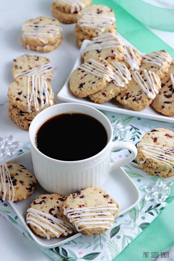 Cookies with a big cup of coffee.