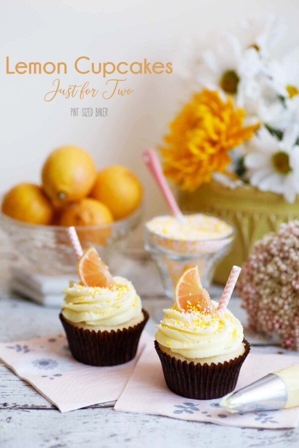 An image linked to my Lemon Cupcakes for Two recipe.